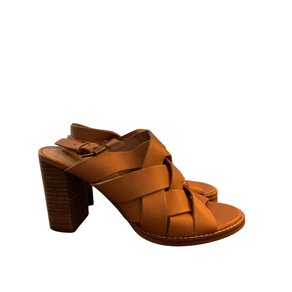 Madewell leather woven high heel block sandal size 7.5. - Picture 2 of 5